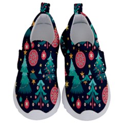 Hand-drawn-flat-christmas-pattern Kids  Velcro No Lace Shoes by nate14shop