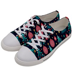 Hand-drawn-flat-christmas-pattern Women s Low Top Canvas Sneakers by nate14shop