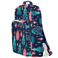 Hand-drawn-flat-christmas-pattern Double Compartment Backpack by nate14shop