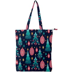 Hand-drawn-flat-christmas-pattern Double Zip Up Tote Bag by nate14shop