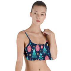 Hand-drawn-flat-christmas-pattern Layered Top Bikini Top 