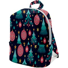 Hand-drawn-flat-christmas-pattern Zip Up Backpack by nate14shop