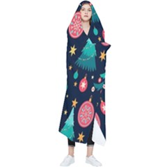 Hand-drawn-flat-christmas-pattern Wearable Blanket by nate14shop