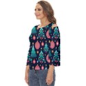 Hand-drawn-flat-christmas-pattern Cut Out Wide Sleeve Top View2