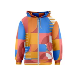 Geometric Series  Kids  Zipper Hoodie by Sobalvarro