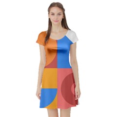 Geometric Series  Short Sleeve Skater Dress by Sobalvarro