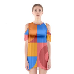 Geometric Series  Shoulder Cutout One Piece Dress by Sobalvarro