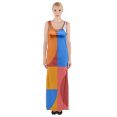 Geometric Series  Thigh Split Maxi Dress by Sobalvarro