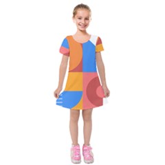 Geometric Series  Kids  Short Sleeve Velvet Dress by Sobalvarro