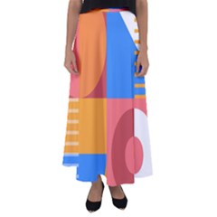 Geometric Series  Flared Maxi Skirt by Sobalvarro