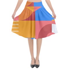 Geometric Series  Flared Midi Skirt by Sobalvarro