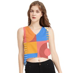 Geometric Series  V-neck Cropped Tank Top by Sobalvarro