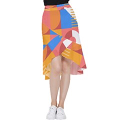 Geometric Series  Frill Hi Low Chiffon Skirt by Sobalvarro