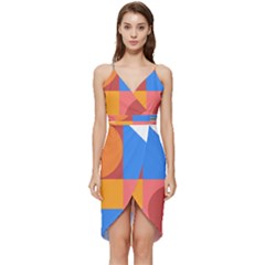 Geometric Series  Wrap Frill Dress by Sobalvarro