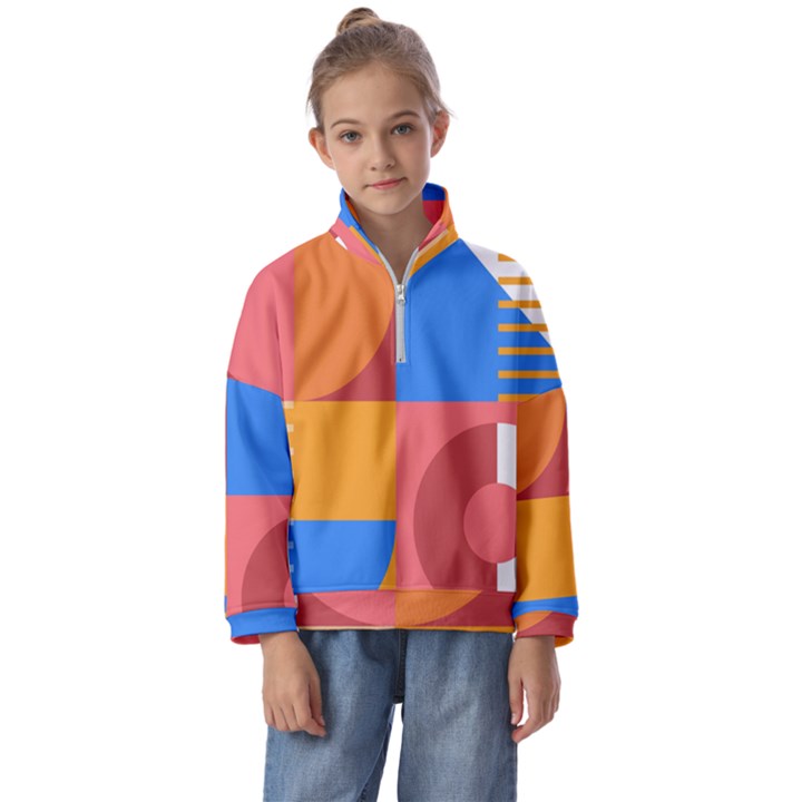 Geometric series  Kids  Half Zip Hoodie