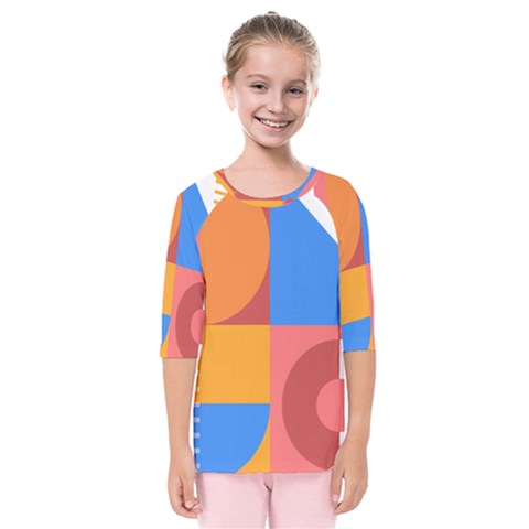 Geometric Series  Kids  Quarter Sleeve Raglan Tee by Sobalvarro