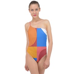 Geometric Series  Classic One Shoulder Swimsuit by Sobalvarro