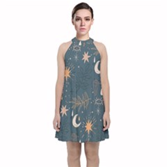 Bohemian Dreams  Velvet Halter Neckline Dress  by HWDesign