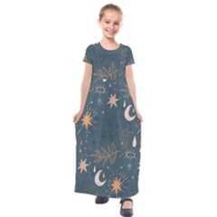 Bohemian Dreams  Kids  Short Sleeve Maxi Dress by HWDesign