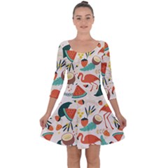 Fruity Summer Quarter Sleeve Skater Dress by HWDesign