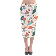 Fruity Summer Velvet Midi Pencil Skirt by HWDesign