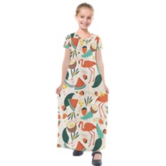 Fruity Summer Kids  Short Sleeve Maxi Dress by HWDesign