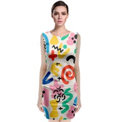 Popping Colors Classic Sleeveless Midi Dress by HWDesign