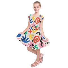 Popping Colors Kids  Short Sleeve Dress by HWDesign