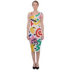 Popping Colors Sleeveless Pencil Dress by HWDesign