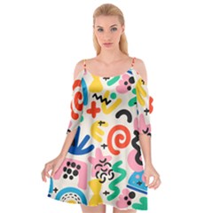 Popping Colors Cutout Spaghetti Strap Chiffon Dress by HWDesign