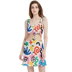 Popping Colors Velvet Cutout Dress by HWDesign