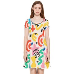 Popping Colors Inside Out Cap Sleeve Dress by HWDesign