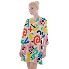 Popping Colors Open Neck Shift Dress by HWDesign