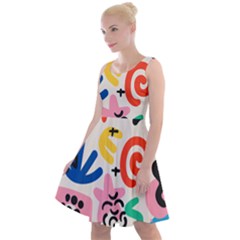 Popping Colors Knee Length Skater Dress by HWDesign