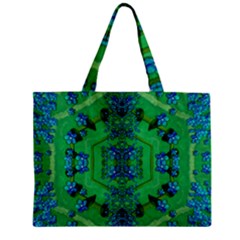 Vines Of Beautiful Flowers On A Painting In Mandala Style Zipper Mini Tote Bag by pepitasart