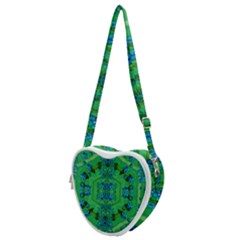 Vines Of Beautiful Flowers On A Painting In Mandala Style Heart Shoulder Bag by pepitasart