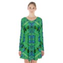 Vines Of Beautiful Flowers On A Painting In Mandala Style Long Sleeve Velvet V-neck Dress View1