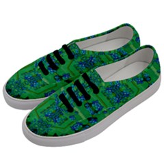 Vines Of Beautiful Flowers On A Painting In Mandala Style Men s Classic Low Top Sneakers by pepitasart