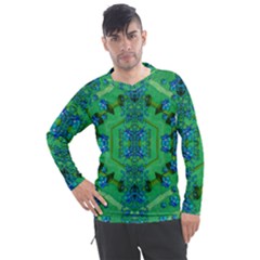 Vines Of Beautiful Flowers On A Painting In Mandala Style Men s Pique Long Sleeve Tee