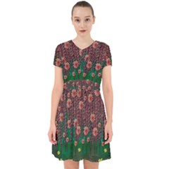 Floral Vines Over Lotus Pond In Meditative Tropical Style Adorable In Chiffon Dress by pepitasart