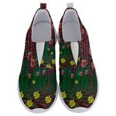 Floral Vines Over Lotus Pond In Meditative Tropical Style No Lace Lightweight Shoes by pepitasart