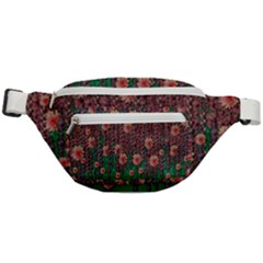 Floral Vines Over Lotus Pond In Meditative Tropical Style Fanny Pack by pepitasart