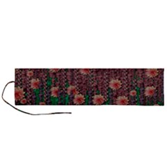 Floral Vines Over Lotus Pond In Meditative Tropical Style Roll Up Canvas Pencil Holder (l) by pepitasart