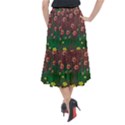 Floral Vines Over Lotus Pond In Meditative Tropical Style Midi Mermaid Skirt View2