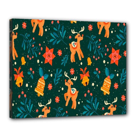 Vintage-christmas-pattern Canvas 20  X 16  (stretched) by nate14shop