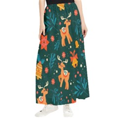 Vintage-christmas-pattern Maxi Chiffon Skirt