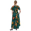 Vintage-christmas-pattern Front Wrap High Low Dress View2