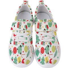 Vintage-handdrawn-seamless-pattern-with-christmas-elements Men s Velcro Strap Shoes