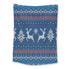 Knitted-christmas-pattern 001 Medium Tapestry by nate14shop