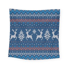 Knitted-christmas-pattern 001 Square Tapestry (small) by nate14shop